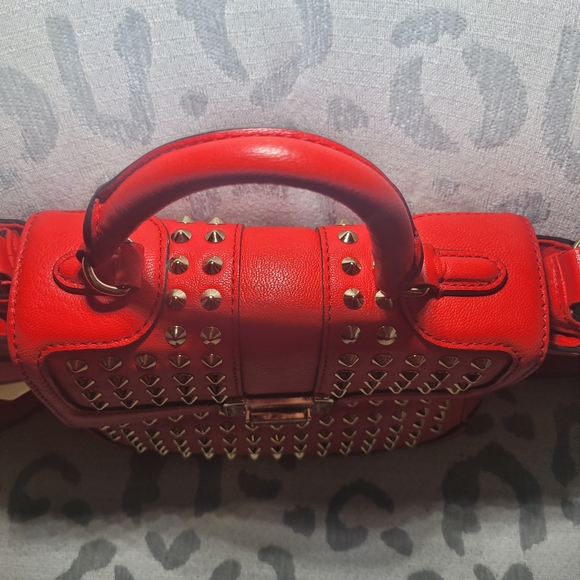 Rebecca Minkoff Elle Red Gold Mini Leather Stud - Picture 8 of 13